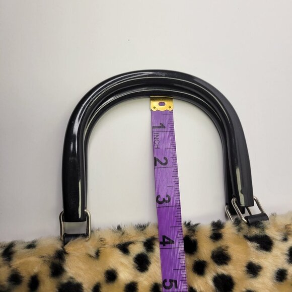 Animal Print Fuzzy Faux Fur Small Handbag - Picture 9 of 11